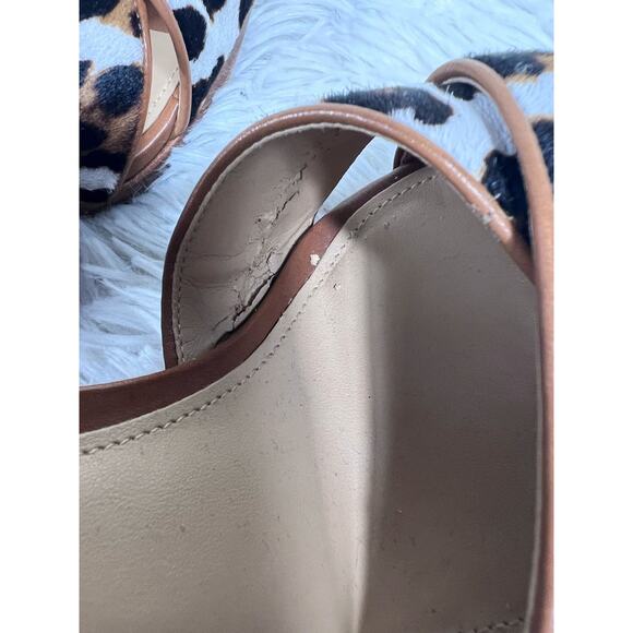 Michael Kors Alexia Platform Sandals Womens Size 9M Hair Calf Animal Print SH19A - Picture 6 of 16